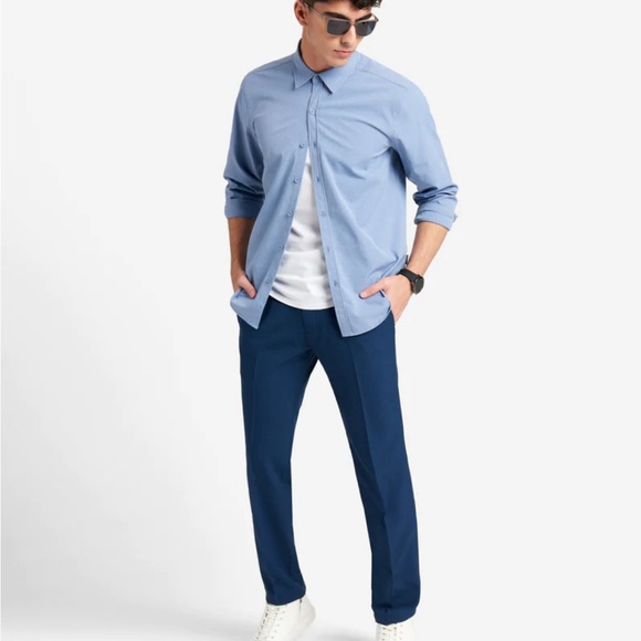 NWT Men’s Kenneth Cole Reaction Royal Blue Slim Fit Dress Pant. Size 42x35 - Picture 3 of 7